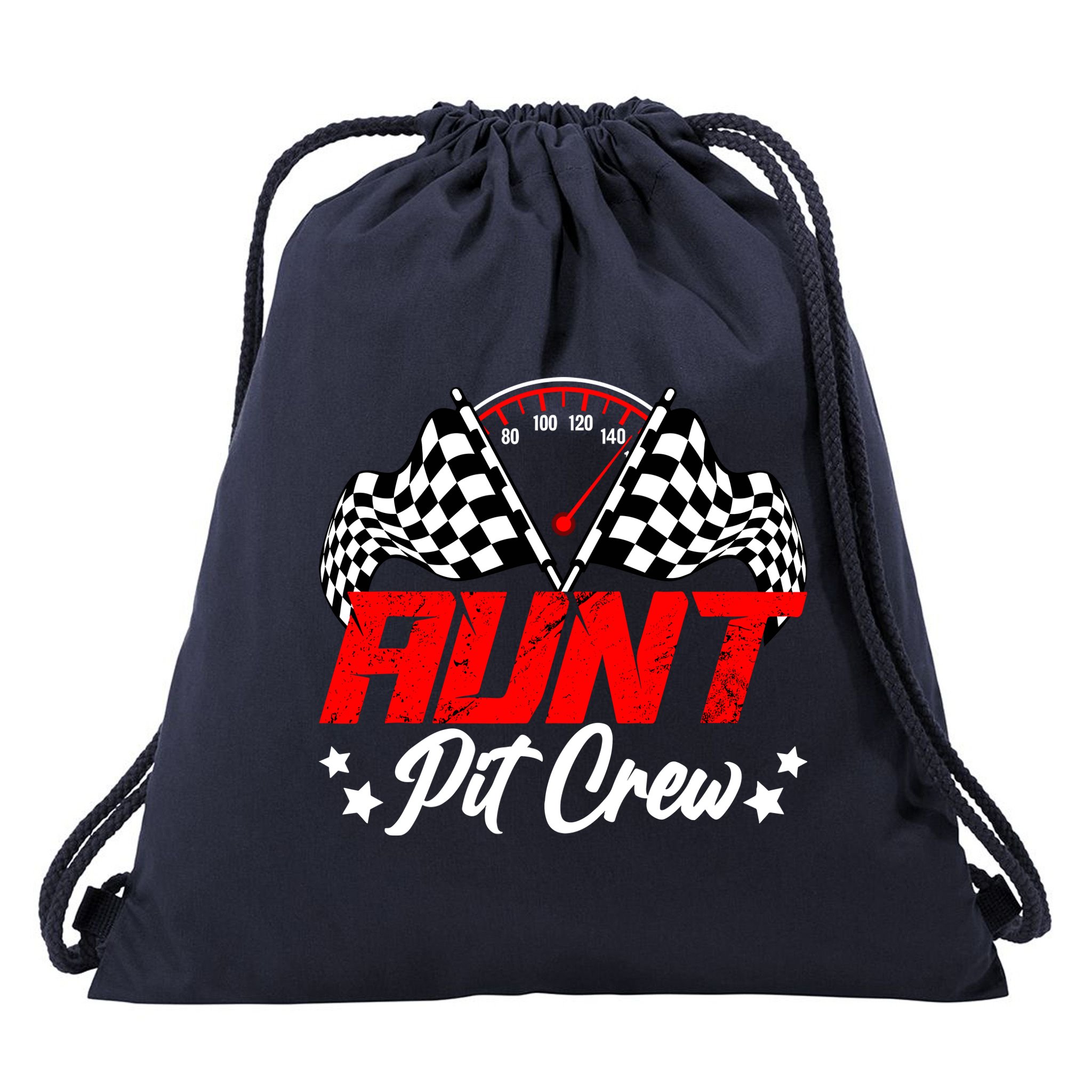 Aunt Pit Crew Birthday Party Race Car Lover Racing Family Drawstring Bag