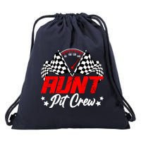 Aunt Pit Crew Birthday Party Race Car Lover Racing Family Drawstring Bag