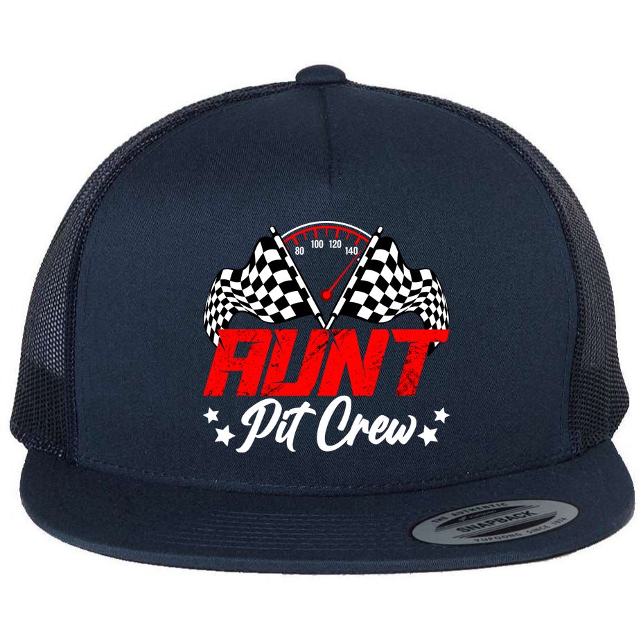Aunt Pit Crew Birthday Party Race Car Lover Racing Family Flat Bill Trucker Hat