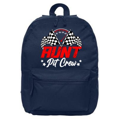 Aunt Pit Crew Birthday Party Race Car Lover Racing Family 16 in Basic Backpack