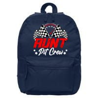 Aunt Pit Crew Birthday Party Race Car Lover Racing Family 16 in Basic Backpack