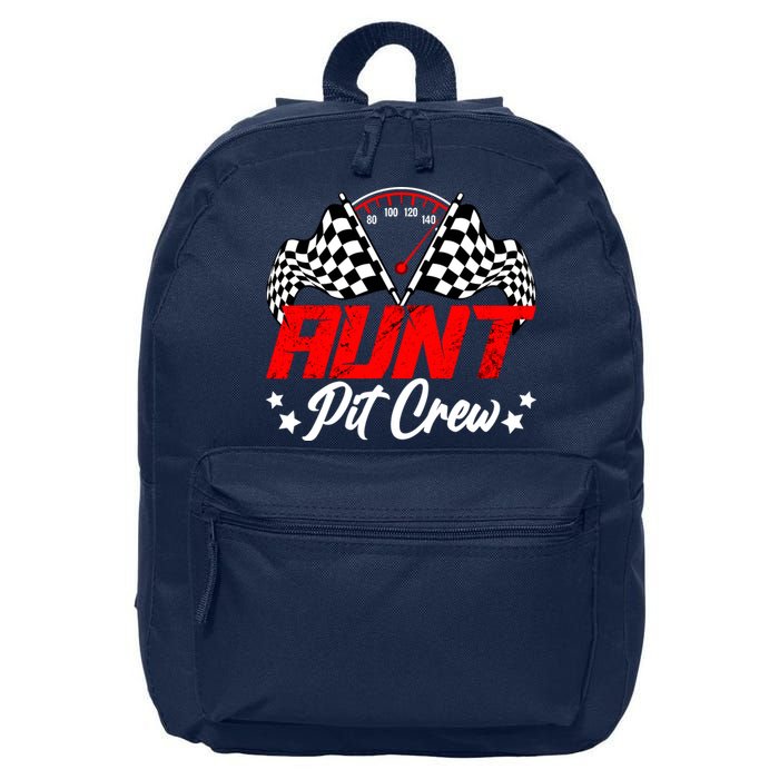Aunt Pit Crew Birthday Party Race Car Lover Racing Family 16 in Basic Backpack