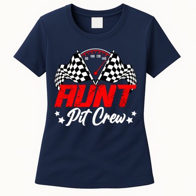 Aunt Pit Crew Birthday Party Race Car Lover Racing Family Womens T-Shirt