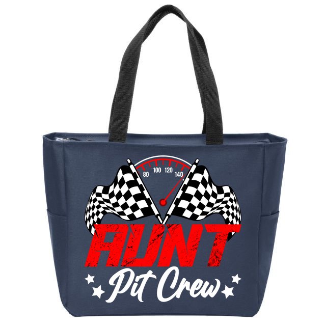 Aunt Pit Crew Birthday Party Race Car Lover Racing Family Zip Tote Bag