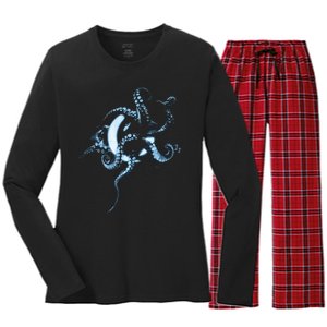 A Perfect Circle – Glowing Octopus Women's Long Sleeve Flannel Pajama Set 