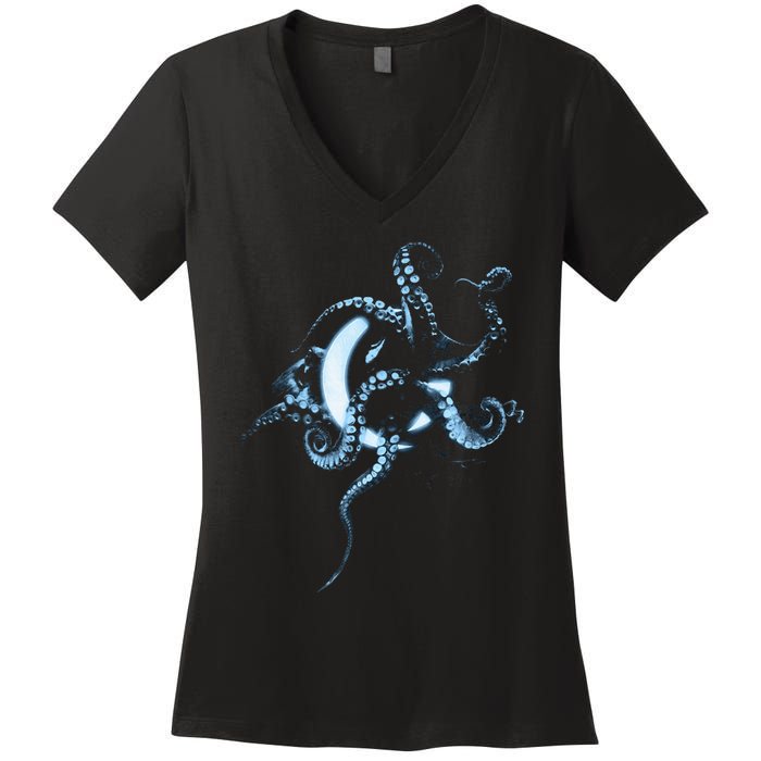 A Perfect Circle – Glowing Octopus Women's V-Neck T-Shirt