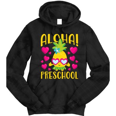 Aloha Preschool Cute Pineapple Student Teacher Tie Dye Hoodie