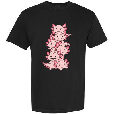 Axolotl Pile Cute Animals Kawaii Anime Garment-Dyed Heavyweight T-Shirt