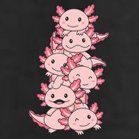 Axolotl Pile Cute Animals Kawaii Anime 7 Panel Mesh Trucker Snapback Hat