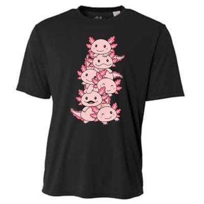 Axolotl Pile Cute Animals Kawaii Anime Cooling Performance Crew T-Shirt