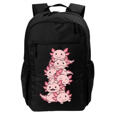 Axolotl Pile Cute Animals Kawaii Anime Daily Commute Backpack