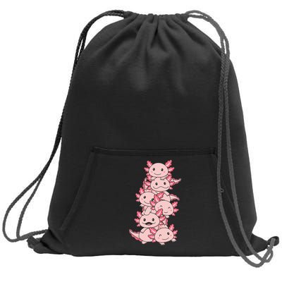 Axolotl Pile Cute Animals Kawaii Anime Sweatshirt Cinch Pack Bag