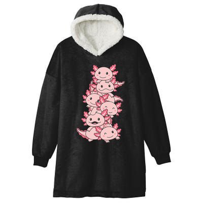Axolotl Pile Cute Animals Kawaii Anime Hooded Wearable Blanket