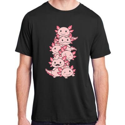 Axolotl Pile Cute Animals Kawaii Anime Adult ChromaSoft Performance T-Shirt