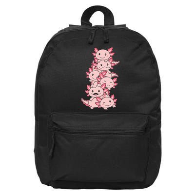 Axolotl Pile Cute Animals Kawaii Anime 16 in Basic Backpack