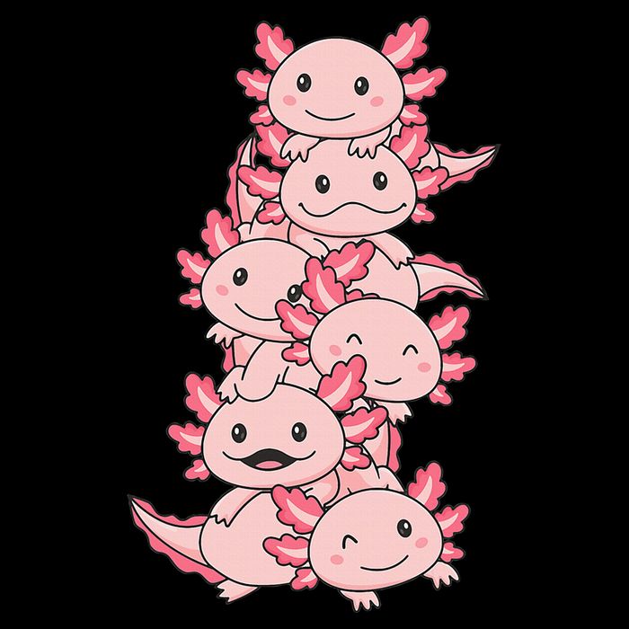 Axolotl Pile Cute Animals Kawaii Anime 16 in Basic Backpack