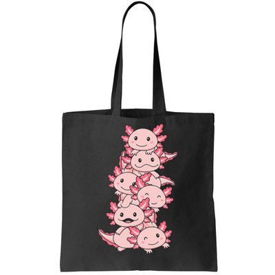 Axolotl Pile Cute Animals Kawaii Anime Tote Bag