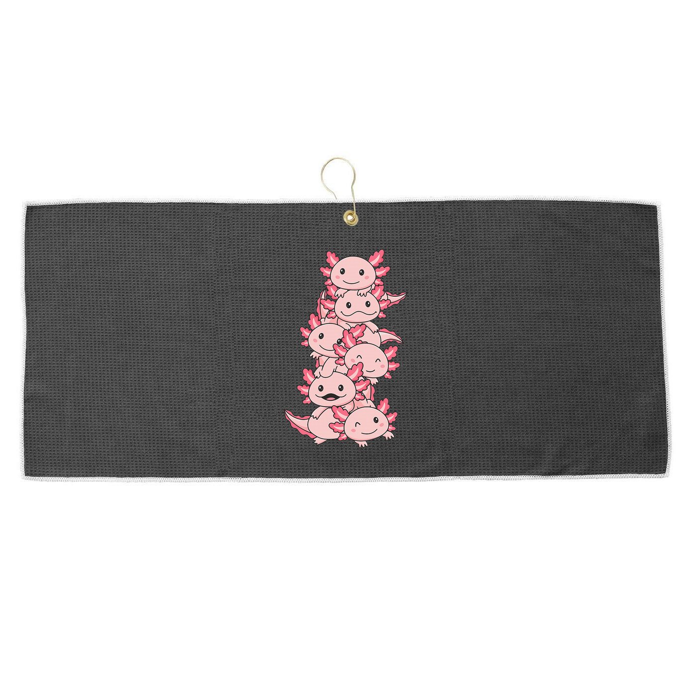 Axolotl Pile Cute Animals Kawaii Anime Large Microfiber Waffle Golf Towel