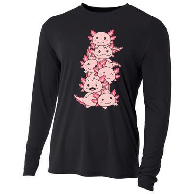 Axolotl Pile Cute Animals Kawaii Anime Cooling Performance Long Sleeve Crew