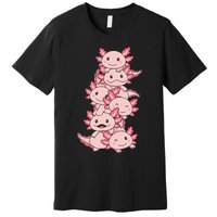 Axolotl Pile Cute Animals Kawaii Anime Premium T-Shirt