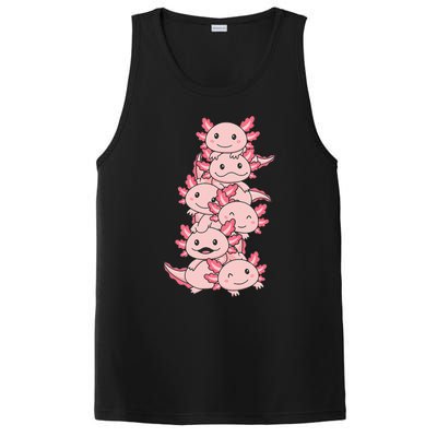 Axolotl Pile Cute Animals Kawaii Anime PosiCharge Competitor Tank