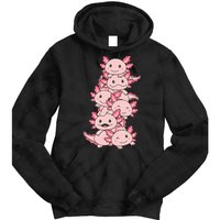 Axolotl Pile Cute Animals Kawaii Anime Tie Dye Hoodie