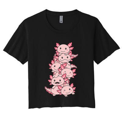 Axolotl Pile Cute Animals Kawaii Anime Crop Top