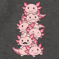 Axolotl Pile Cute Animals Kawaii Anime Vector Backpack