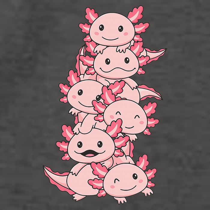Axolotl Pile Cute Animals Kawaii Anime Vector Backpack