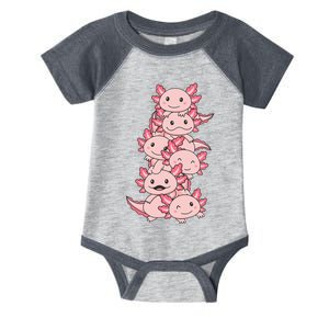 Axolotl Pile Cute Animals Kawaii Anime Infant Baby Jersey Bodysuit