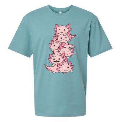 Axolotl Pile Cute Animals Kawaii Anime Sueded Cloud Jersey T-Shirt