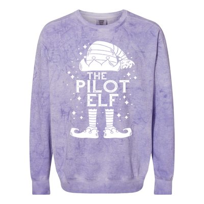 Aircraft Pilot Christmas Airplane Aviator The Pilot Elf Gift Colorblast Crewneck Sweatshirt