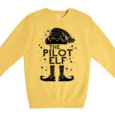 Aircraft Pilot Christmas Airplane Aviator The Pilot Elf Gift Premium Crewneck Sweatshirt