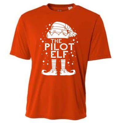 Aircraft Pilot Christmas Airplane Aviator The Pilot Elf Gift Cooling Performance Crew T-Shirt