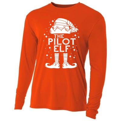 Aircraft Pilot Christmas Airplane Aviator The Pilot Elf Gift Cooling Performance Long Sleeve Crew