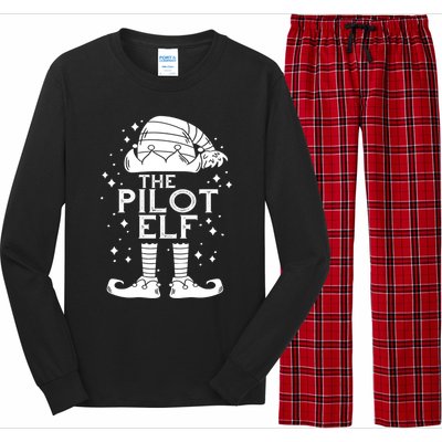 Aircraft Pilot Christmas Airplane Aviator The Pilot Elf Gift Long Sleeve Pajama Set