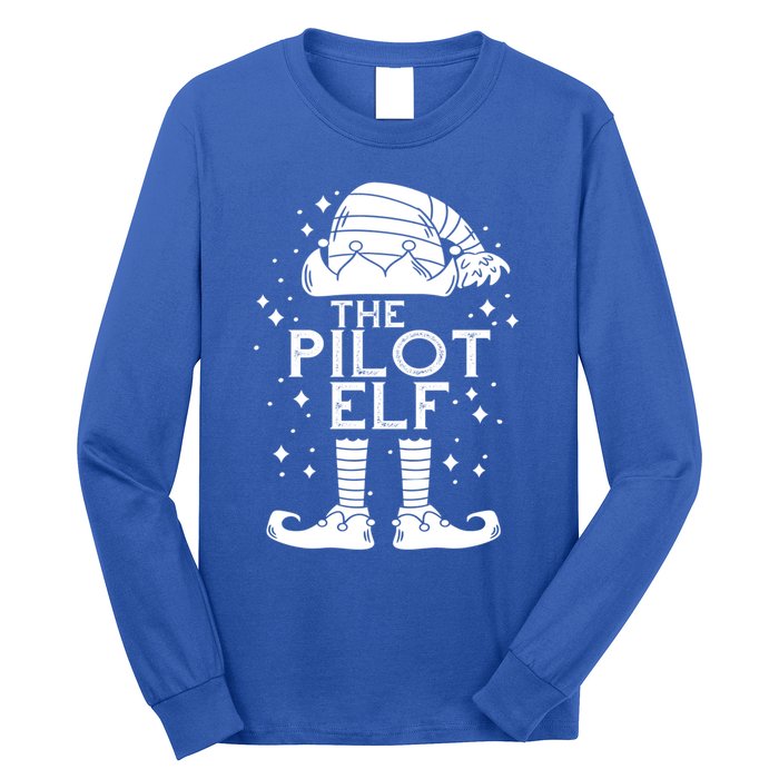 Aircraft Pilot Christmas Airplane Aviator The Pilot Elf Gift Long Sleeve Shirt