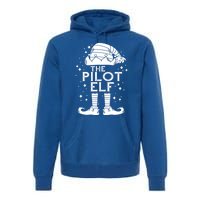 Aircraft Pilot Christmas Airplane Aviator The Pilot Elf Gift Premium Hoodie