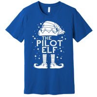 Aircraft Pilot Christmas Airplane Aviator The Pilot Elf Gift Premium T-Shirt