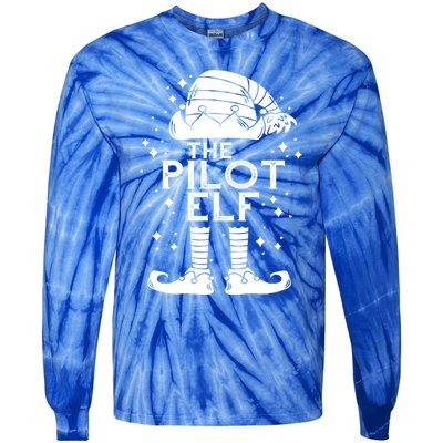 Aircraft Pilot Christmas Airplane Aviator The Pilot Elf Gift Tie-Dye Long Sleeve Shirt