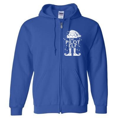 Aircraft Pilot Christmas Airplane Aviator The Pilot Elf Gift Full Zip Hoodie