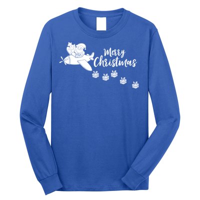 Aircraft Pilot Christmas Xmas Airplane Merry Christmas Gift Long Sleeve Shirt