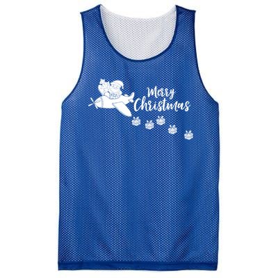 Aircraft Pilot Christmas Xmas Airplane Merry Christmas Gift Mesh Reversible Basketball Jersey Tank