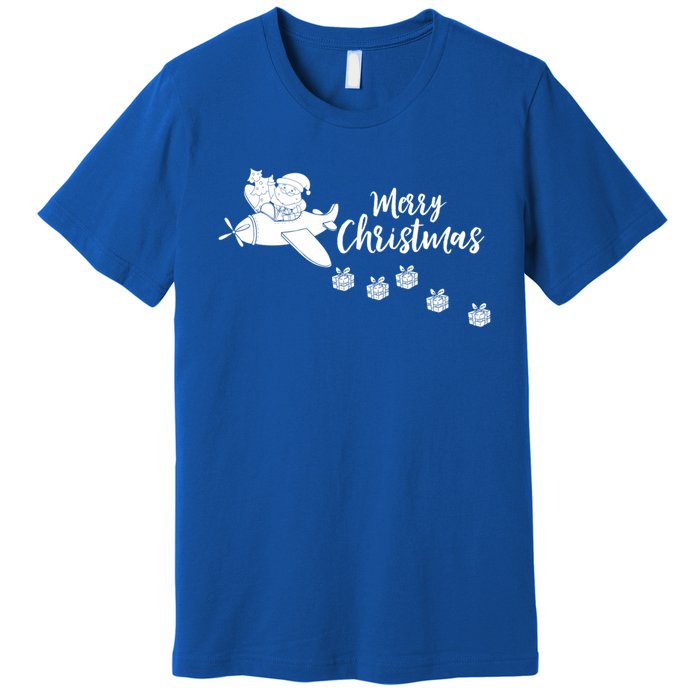 Aircraft Pilot Christmas Xmas Airplane Merry Christmas Gift Premium T-Shirt