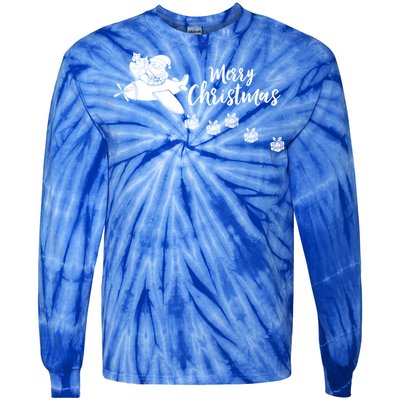 Aircraft Pilot Christmas Xmas Airplane Merry Christmas Gift Tie-Dye Long Sleeve Shirt