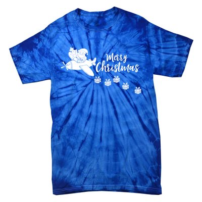 Aircraft Pilot Christmas Xmas Airplane Merry Christmas Gift Tie-Dye T-Shirt