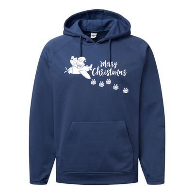 Aircraft Pilot Christmas Xmas Airplane Merry Christmas Gift Performance Fleece Hoodie