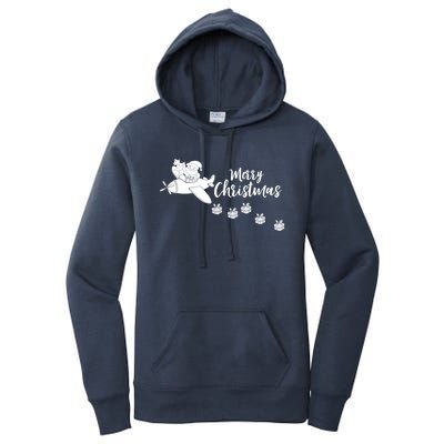 Aircraft Pilot Christmas Xmas Airplane Merry Christmas Gift Women's Pullover Hoodie