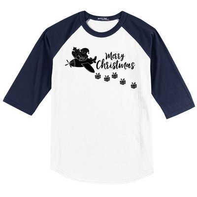 Aircraft Pilot Christmas Xmas Airplane Merry Christmas Gift Baseball Sleeve Shirt