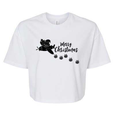 Aircraft Pilot Christmas Xmas Airplane Merry Christmas Gift Bella+Canvas Jersey Crop Tee